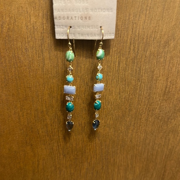 NWT Anthropologie Blue/Green Gem Drop Earrings! - Picture 2 of 3